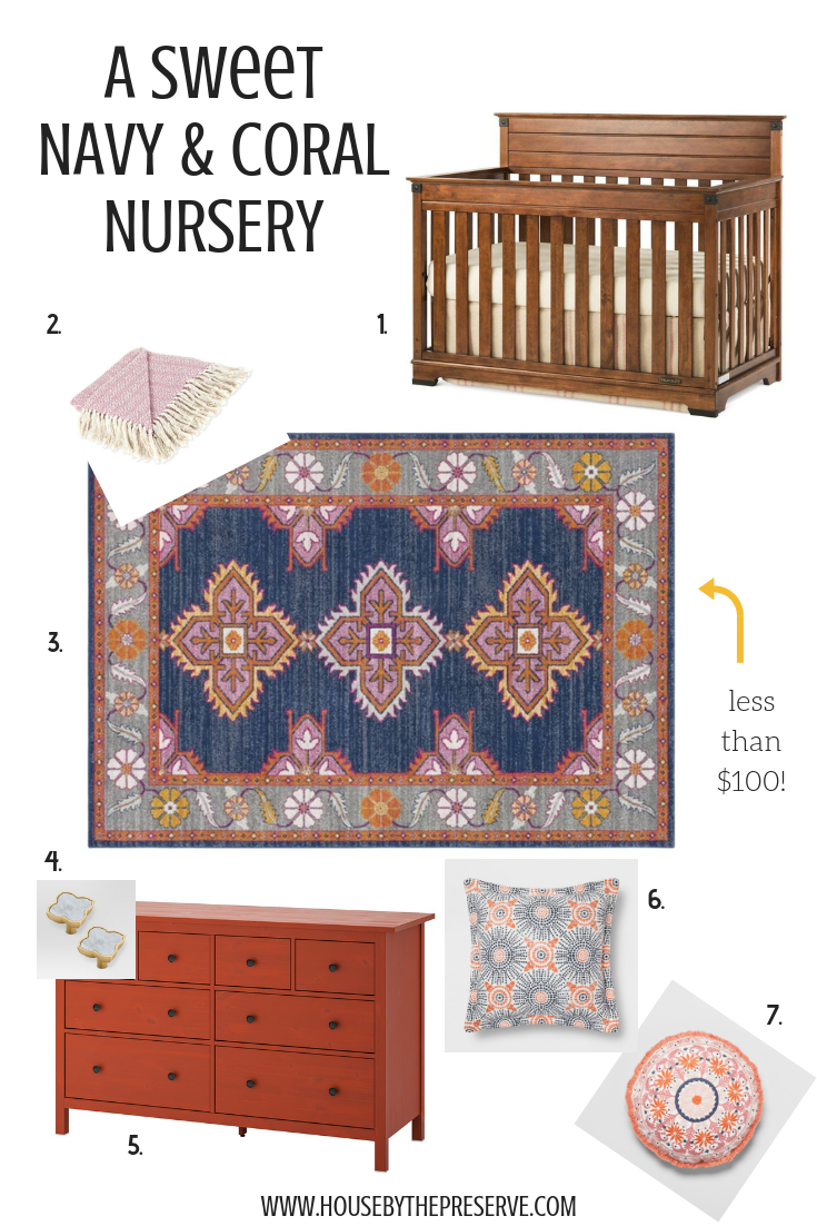 A Navy Coral Baby Girl Nursery House by the Preserve